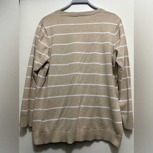 Calvin Klein Beige Pullover with White Stripes - Picture 4 of 7
